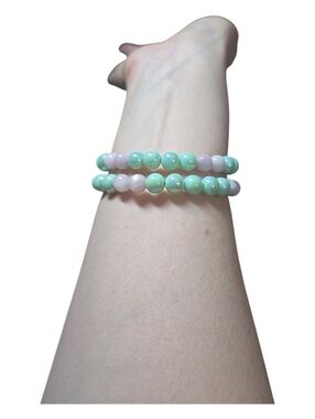 Boho Chic Beaded Wrap Bracelet – Handmade Pastel Memory Wire Stack 273